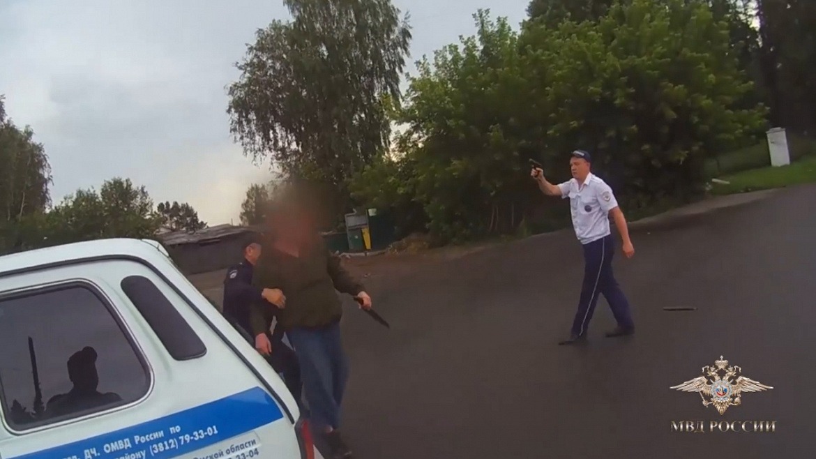 В Омской области пьяный водитель напал с ножом на полицейских