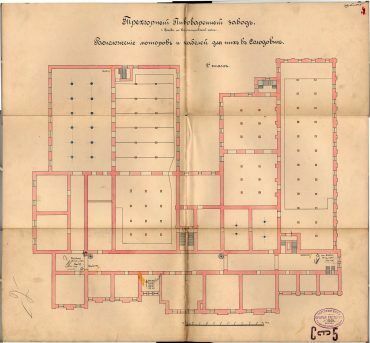 Периодизация  дат постройки зданий на территории Бадаевского завода подтверждается архивными планами 1912 года.