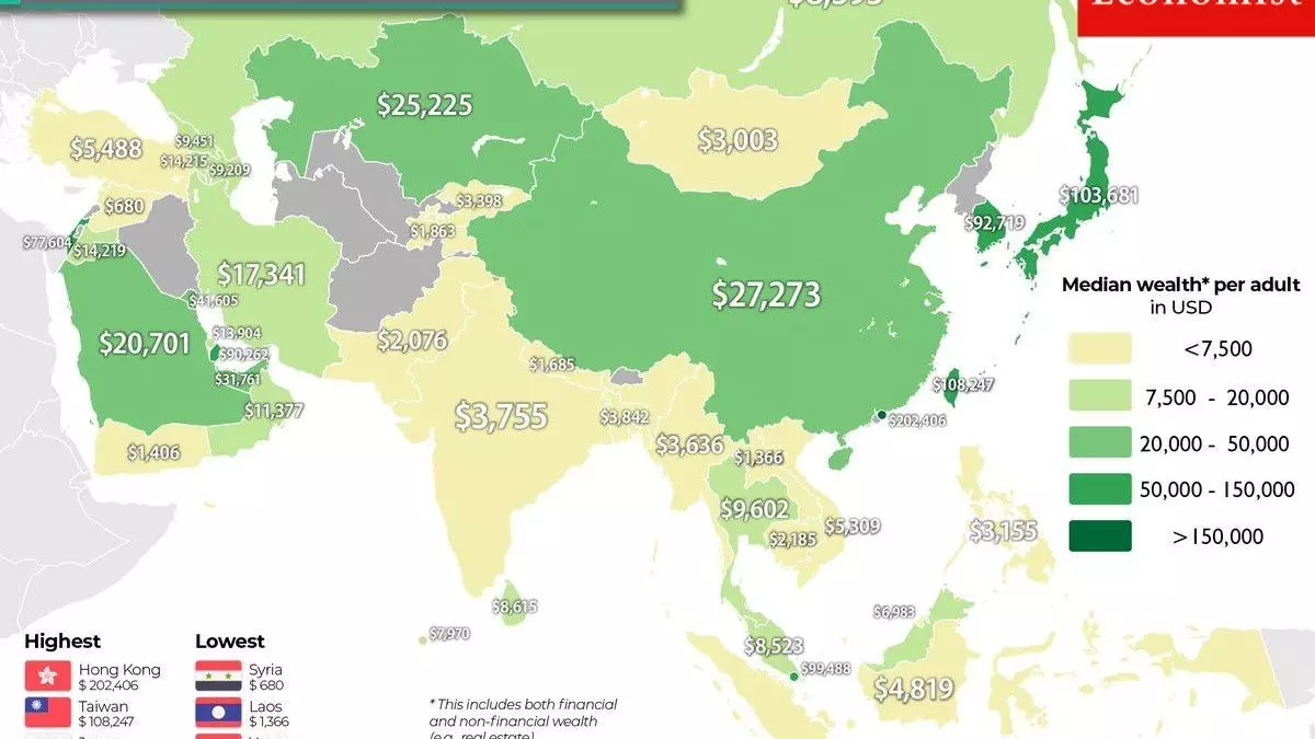 Цифра дня: на карте благосостояния россияне оказались втрое беднее казахов и китайцев