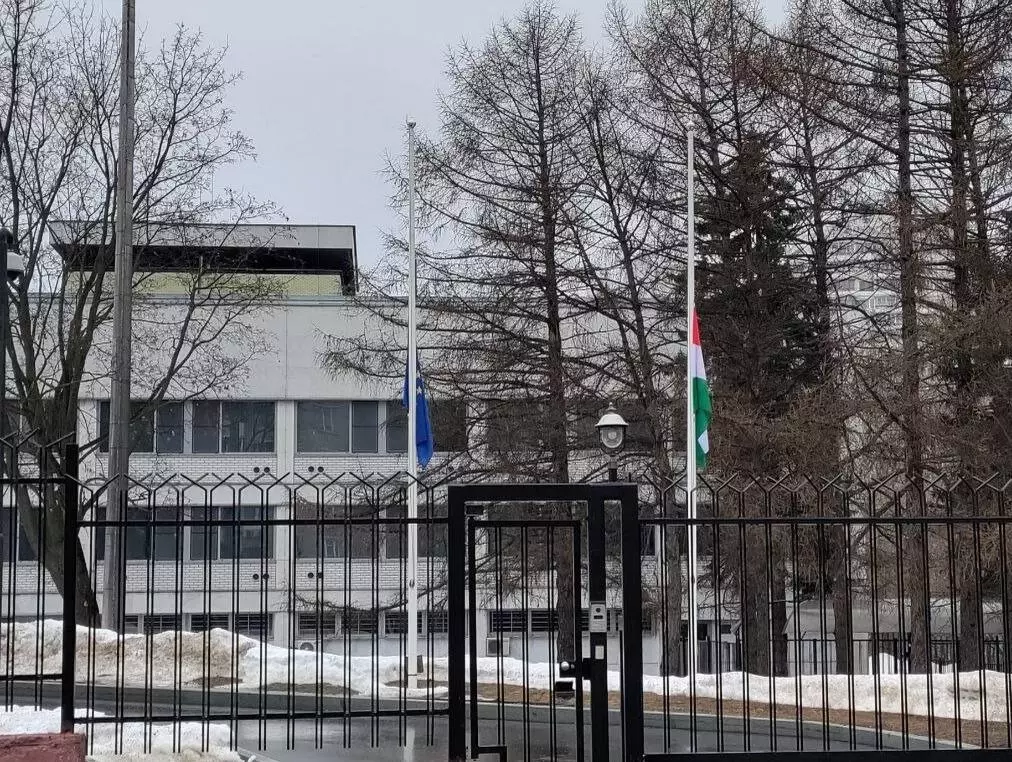 Флаги приспущены и на территориях иностранных посольств, в их числе США, Нидерланды, Швеция, Германия, Венгрия, Болгария. 