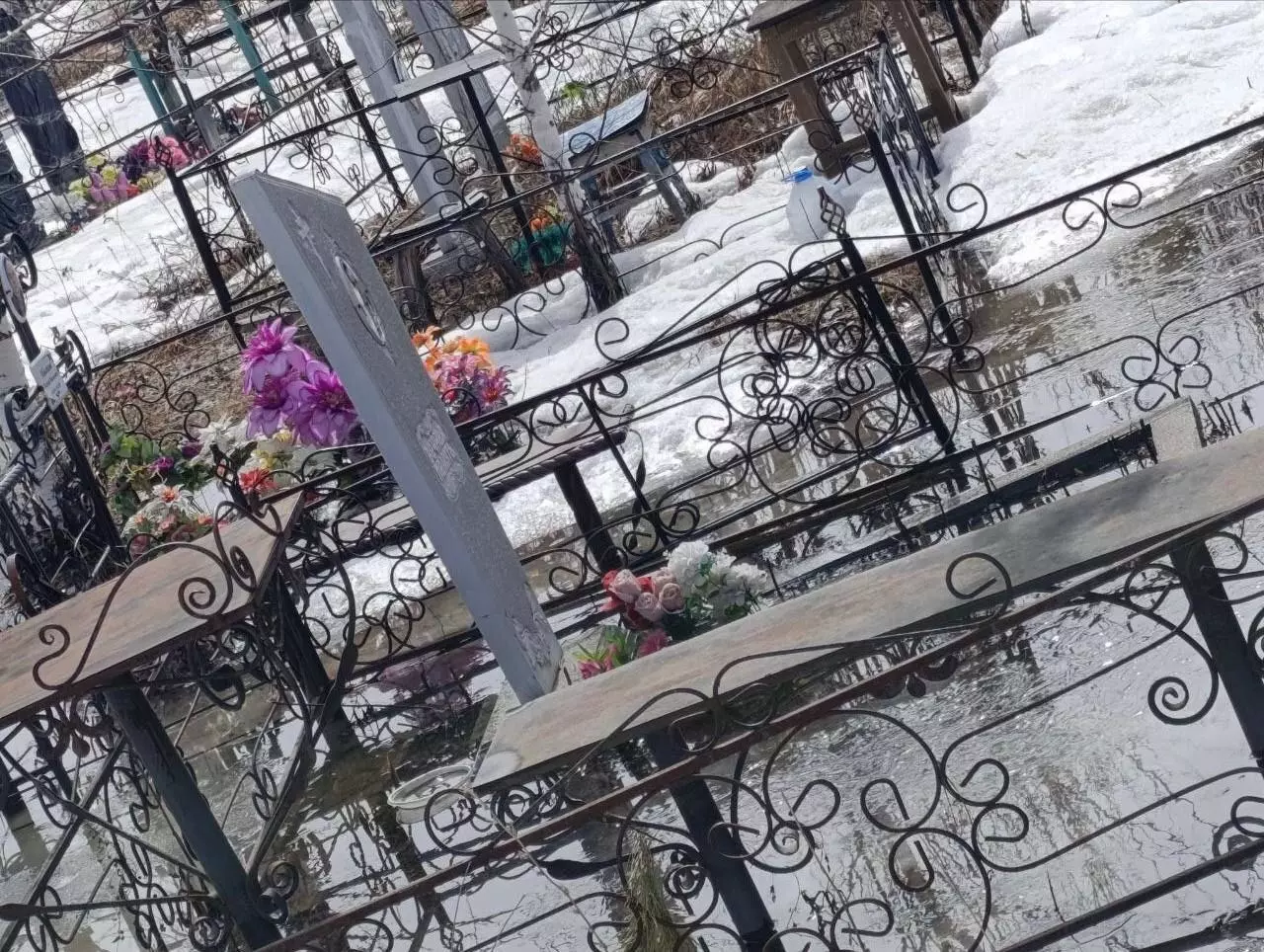 В Барнауле паводки подтопили Черницкое кладбище