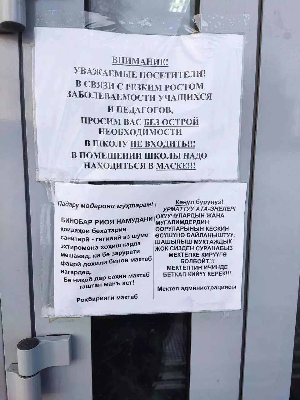 Объявление на иностранном языке в новосибирской школе вызвало возмущение.