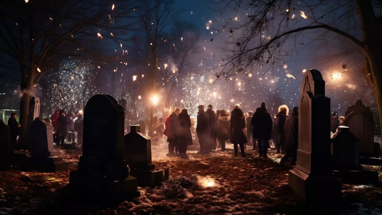 Жители чилийского города Талька встречают Новый год на кладбище