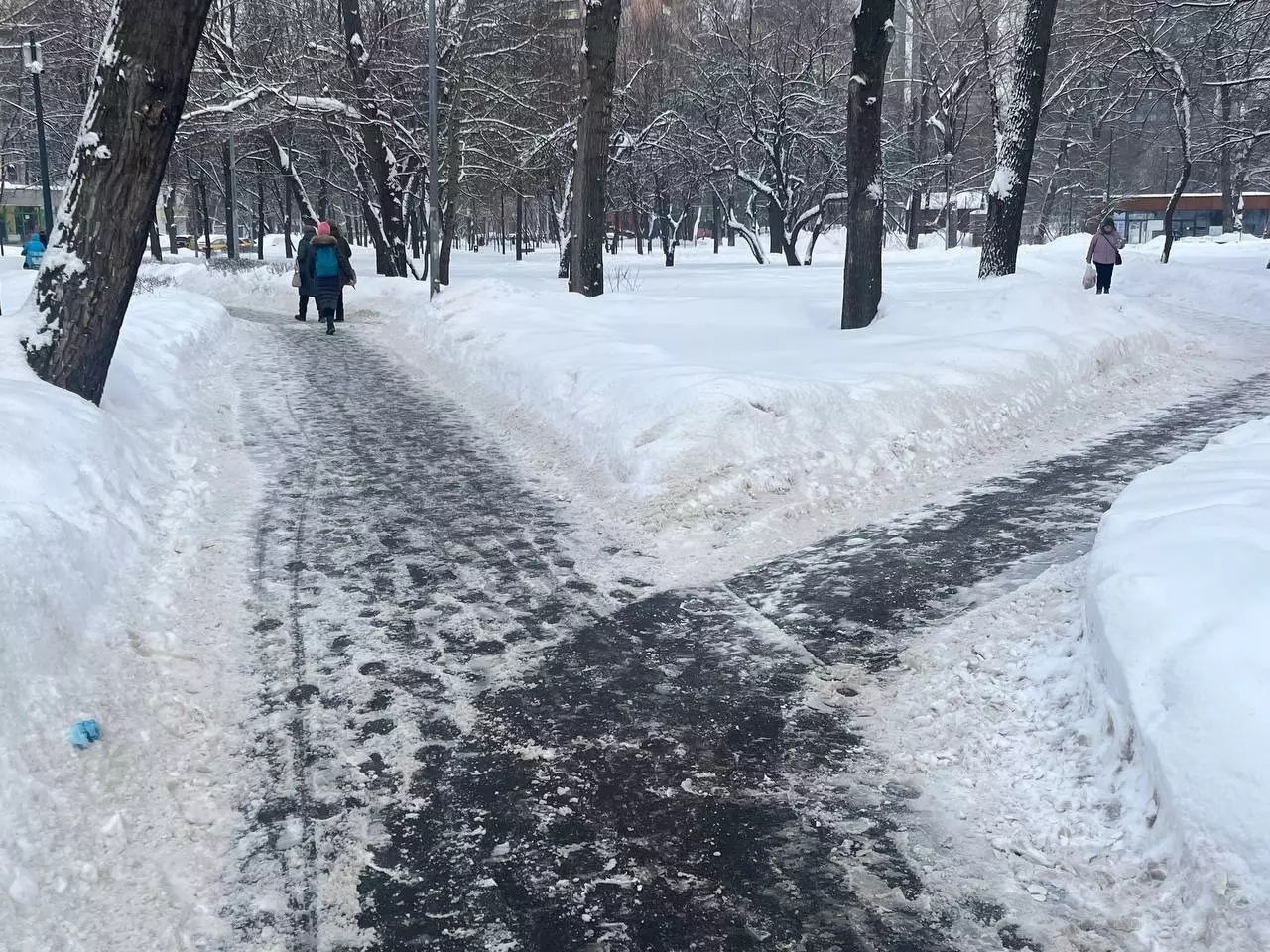 Тротуары в Тимирязевском районе Москвы после скандала с бабушкой — уборщицей снега коммунальные службы оперативно расчистили