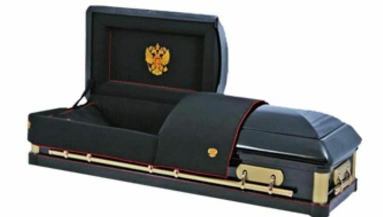 Финальная скрепа: на сайте «Ритуала» торгуют гробами «Патриот», сделанными в Украине
