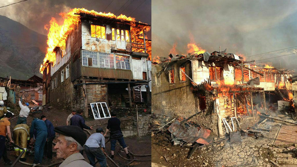 Ночной пожар в дагестанском селе уничтожил 30 домов