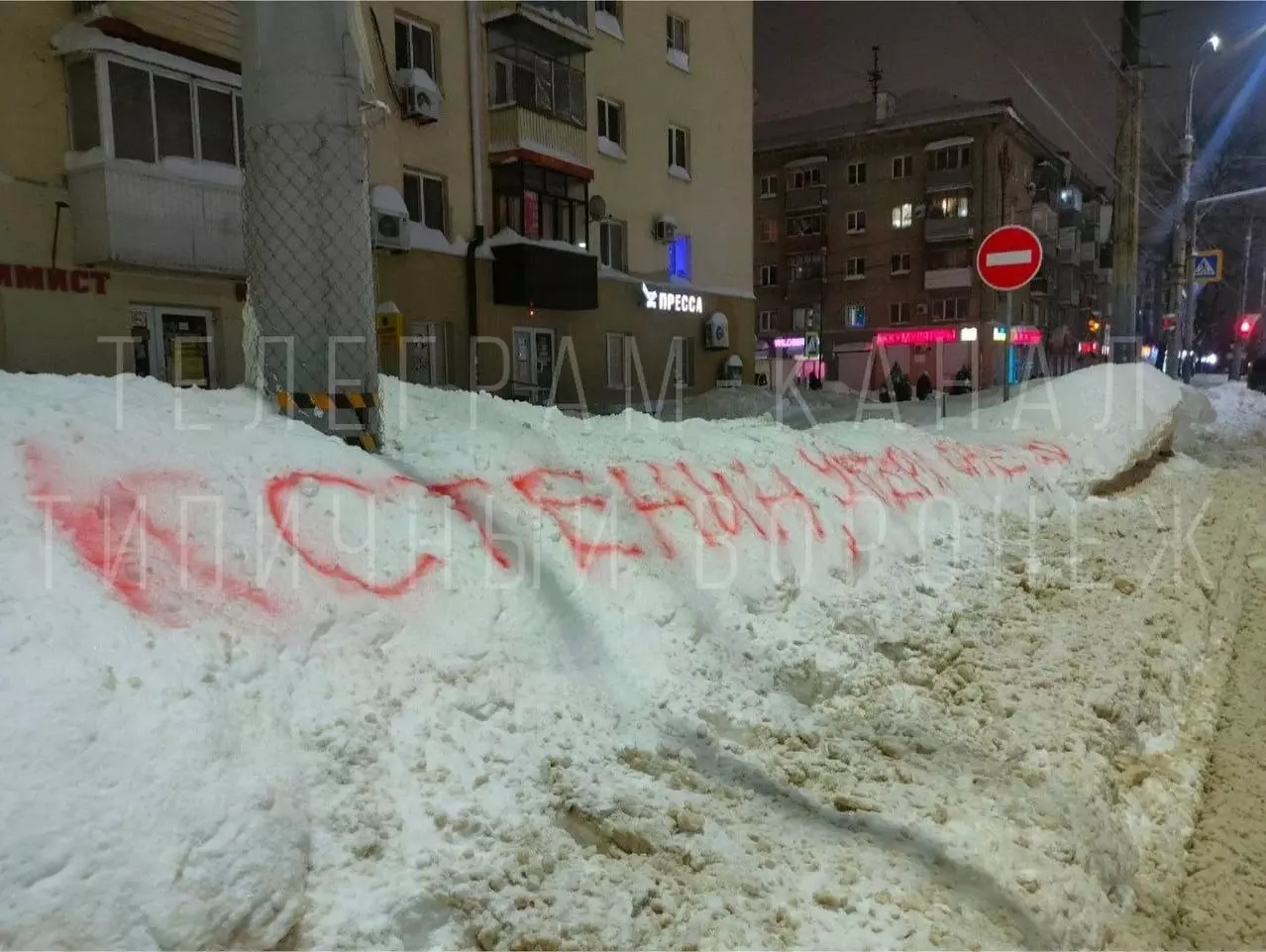 Воронежцы оставили мэру послания на сугробах
