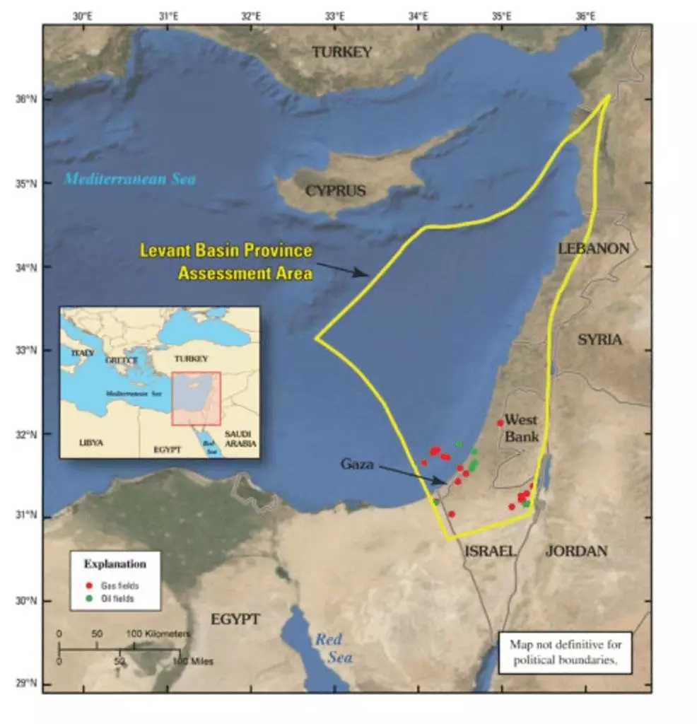 Месторождения нефти и газа у берегов Газы