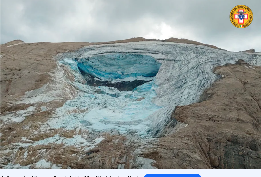 Обрушение ледника Мармолада в Альпах – только начало, утверждают гляциологи