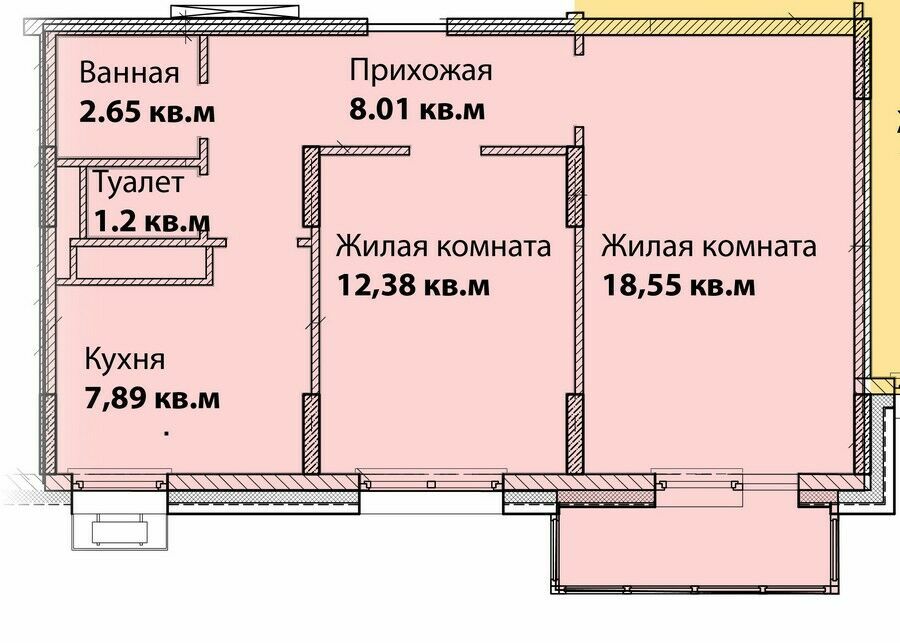 План 2-комнатной квартиры на Вернадского,58: "шедевр" планировки - туалет чуть больше 1 кв метра