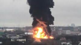 В Подольске начался гигантский пожар